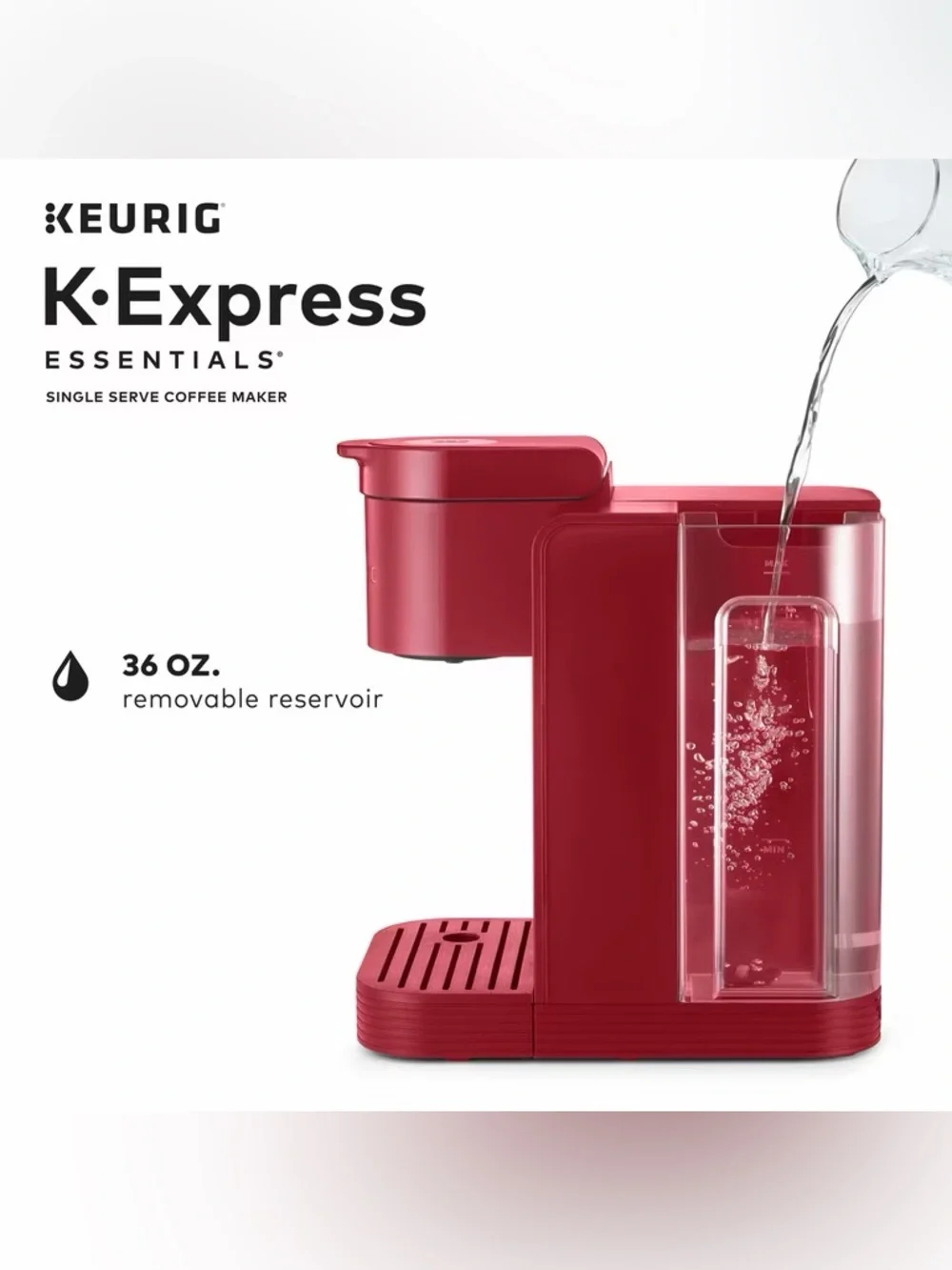 Keurig Express Essentials Single-Serve Coffee Maker – Red